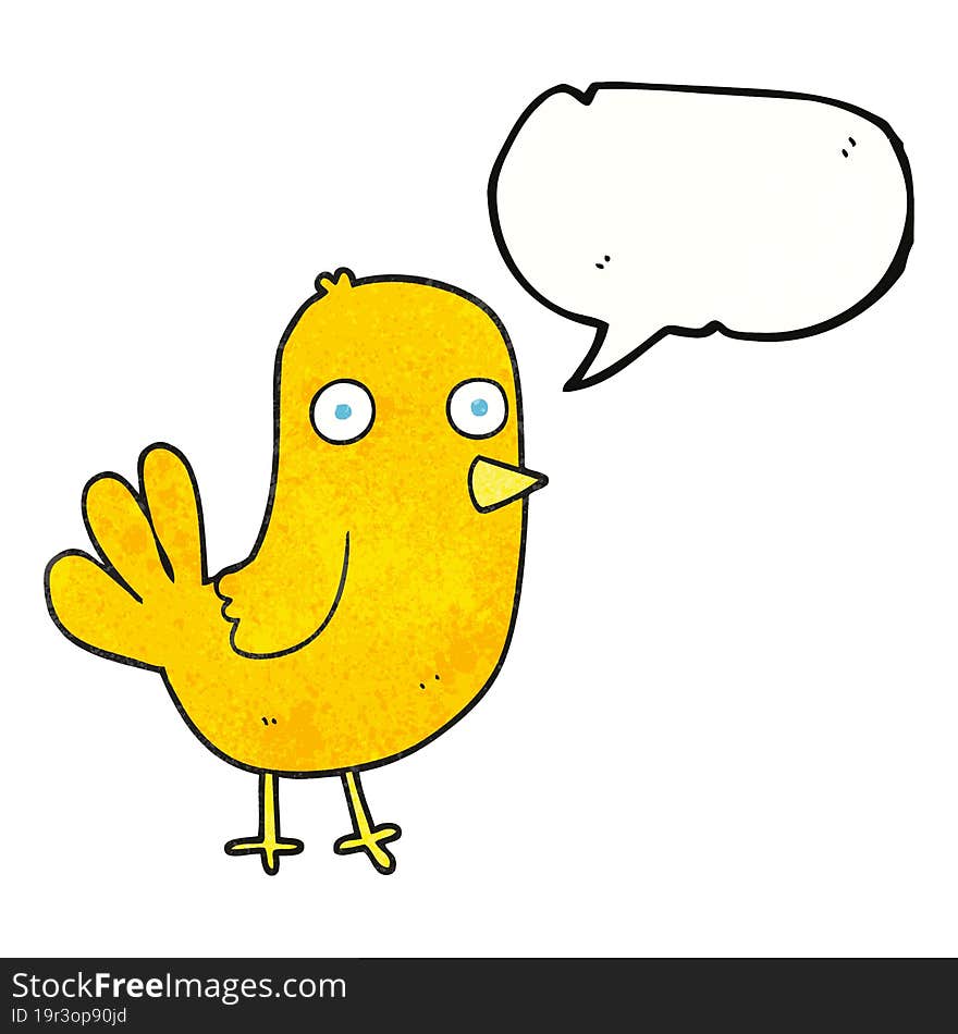 Speech Bubble Textured Cartoon Bird