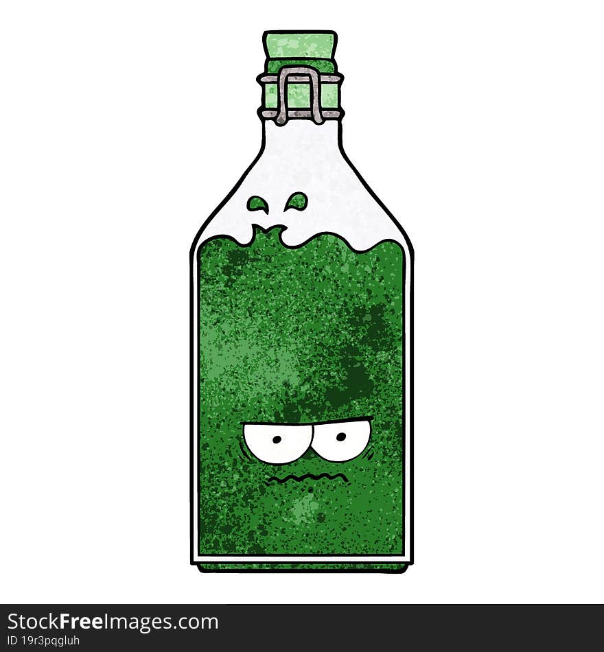 cartoon old bottle. cartoon old bottle