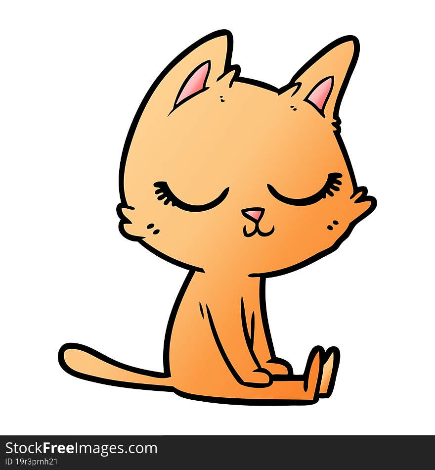 calm cartoon cat. calm cartoon cat