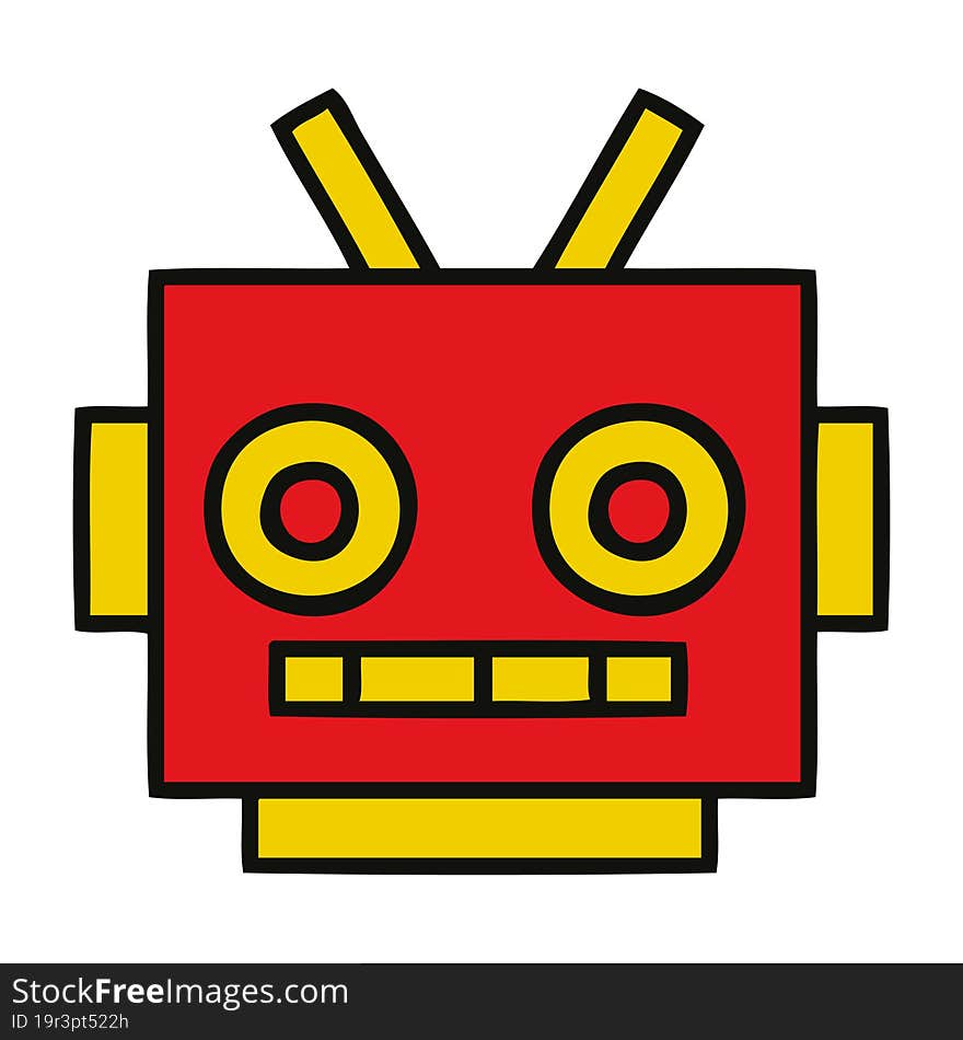 Cute Cartoon Robot Head