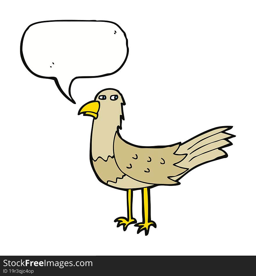 cartoon bird with speech bubble