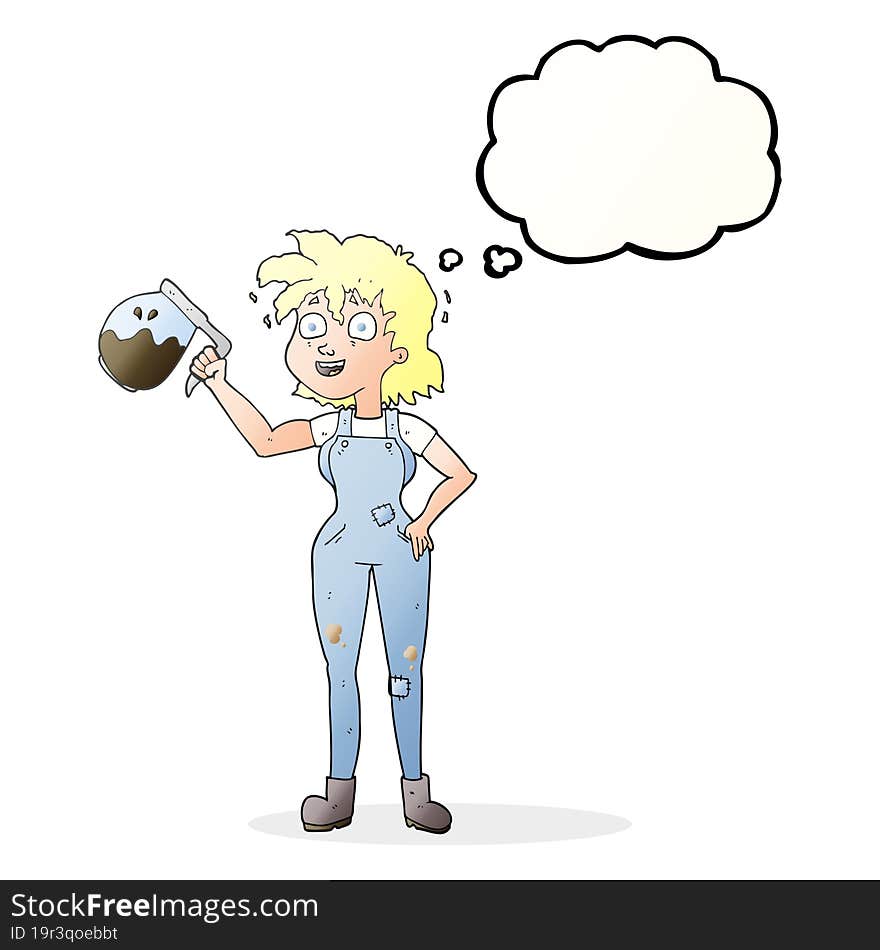 too much coffee thought bubble cartoon