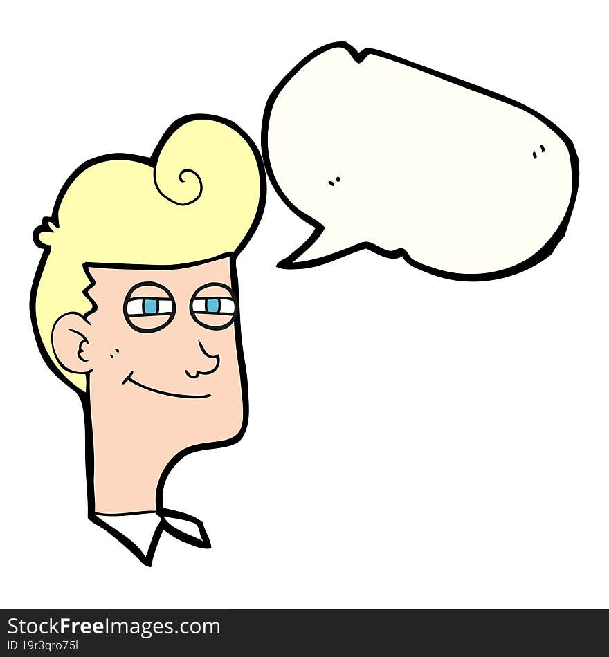 Speech Bubble Cartoon Smiling Man