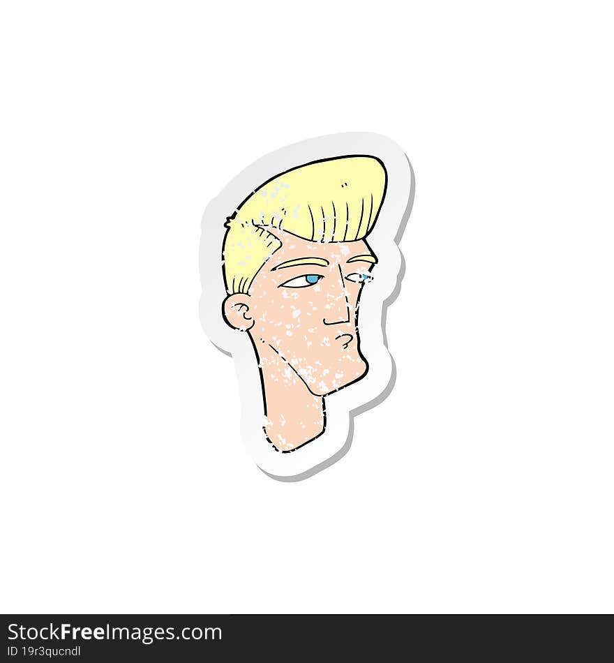 Retro Distressed Sticker Of A Cartoon Cool Fashion Guy