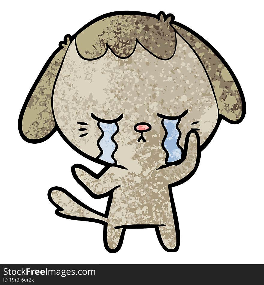 cute puppy crying cartoon. cute puppy crying cartoon