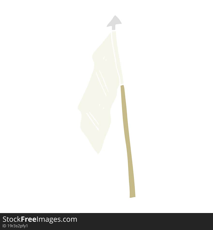 flat color illustration cartoon white flag