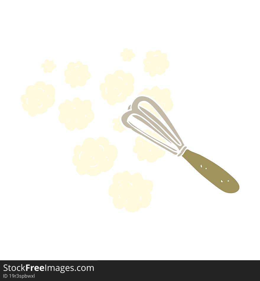 flat color illustration of a cartoon whisk