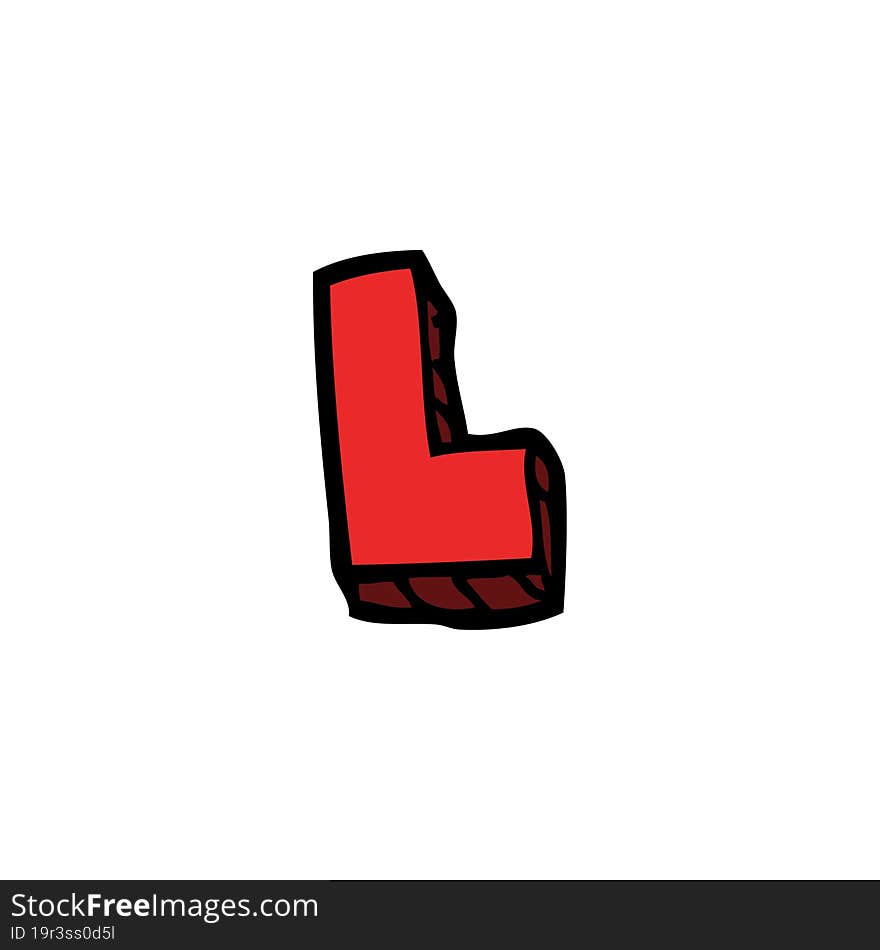 Cartoon Doodle Letter L