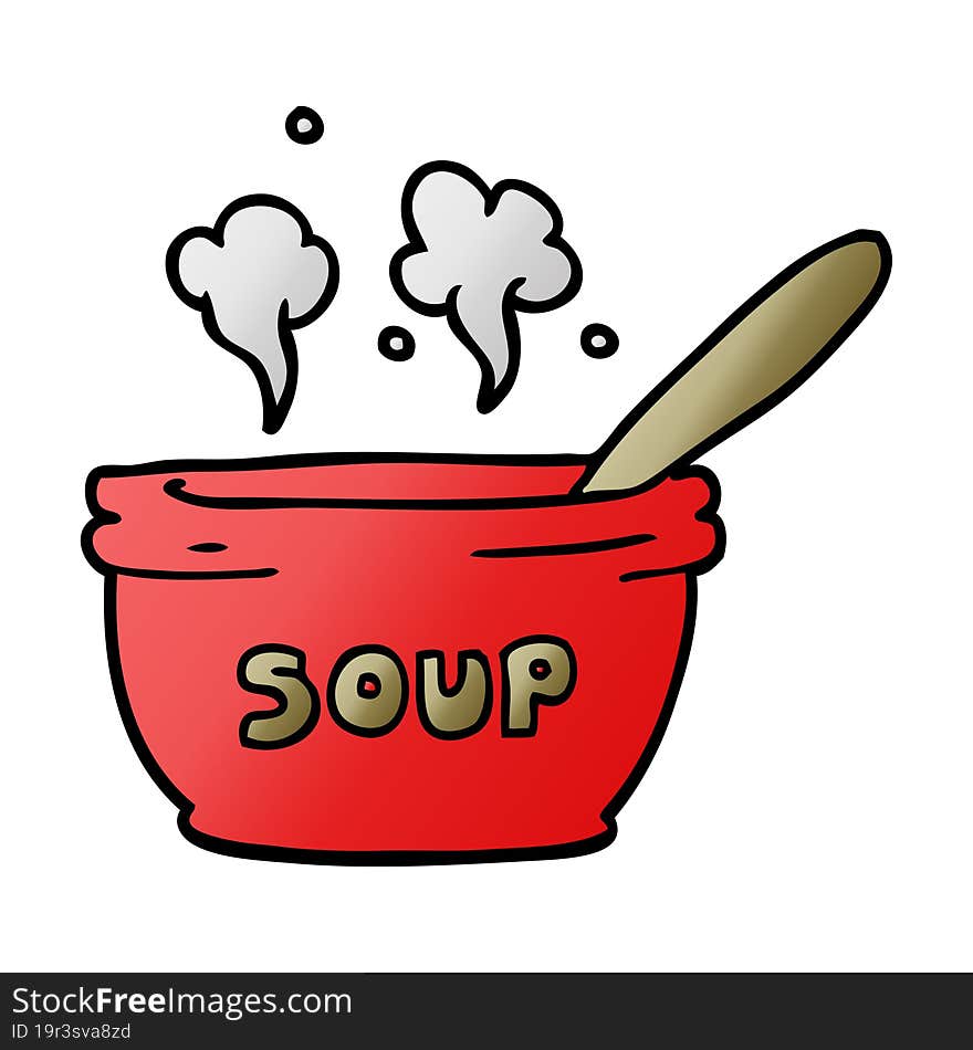 cartoon doodle of hot soup