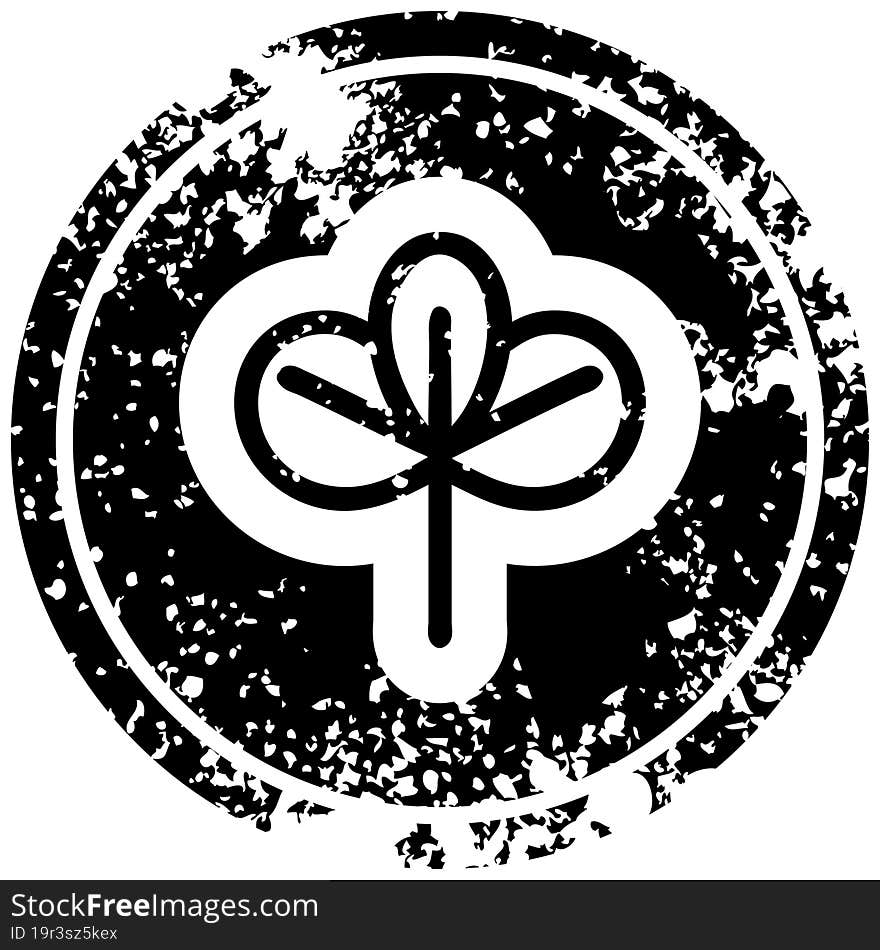 natural leaf distressed icon symbol