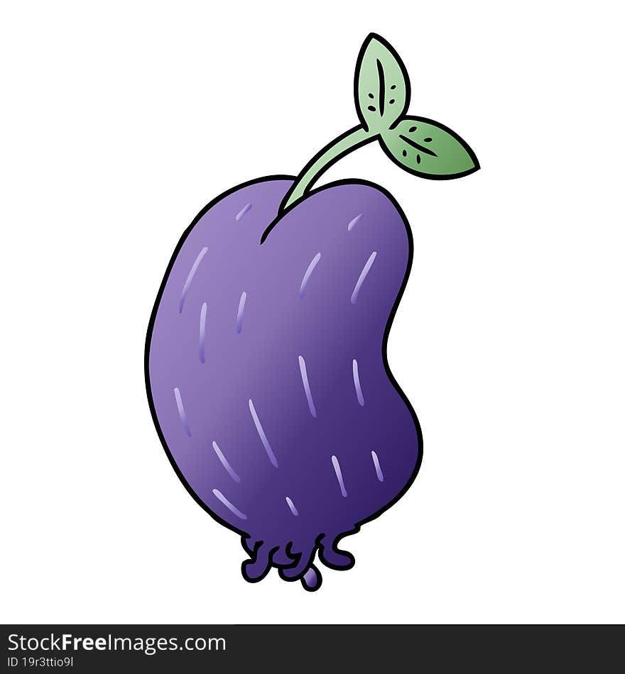 freehand drawn gradient cartoon of a sprouting bean