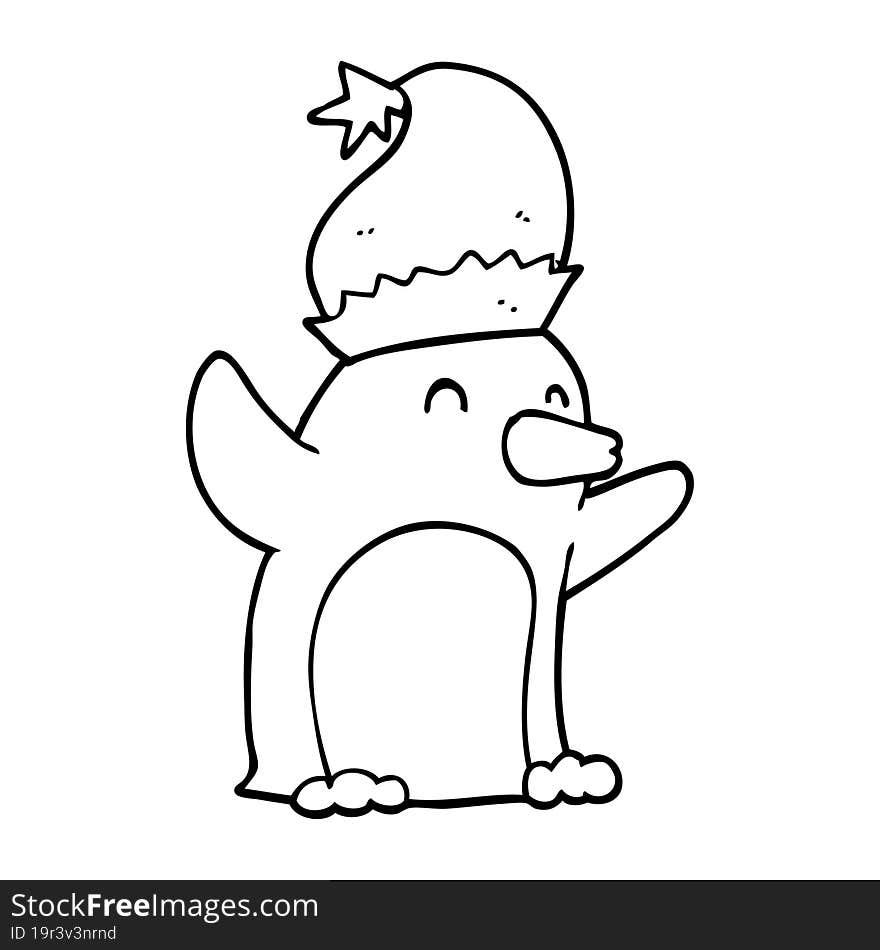 cute cartoon christmas penguin