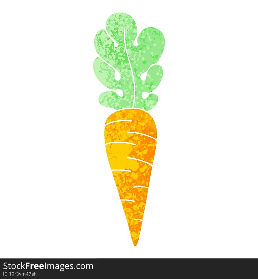 retro illustration style quirky cartoon carrot. retro illustration style quirky cartoon carrot