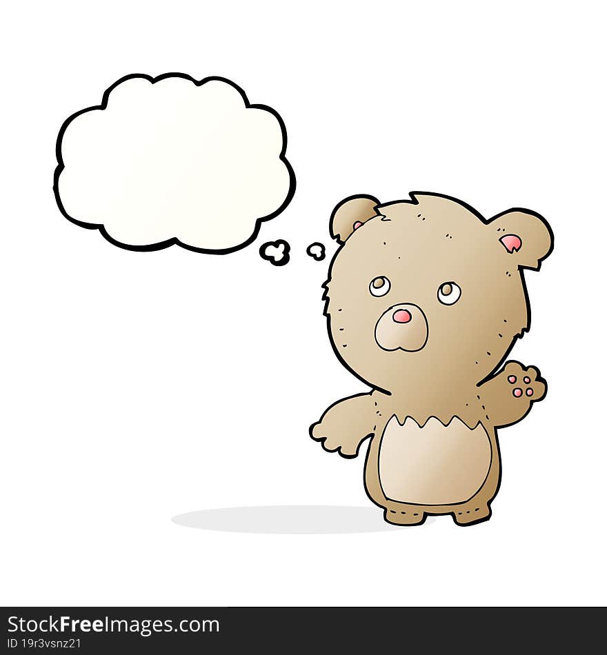 Cartoon Teddy Bear With Thought Bubble