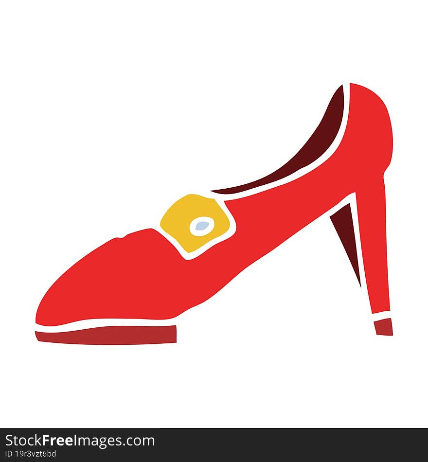 Cartoon Doodle Of A Red Shoe