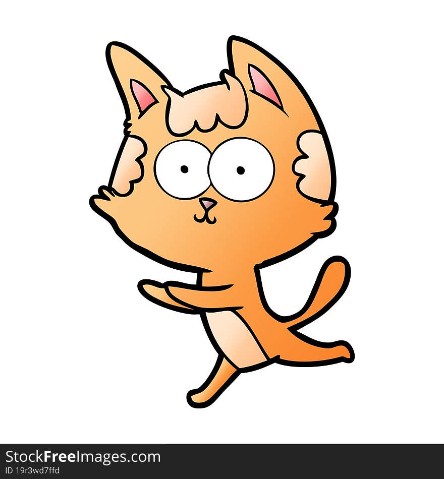 happy cartoon cat. happy cartoon cat