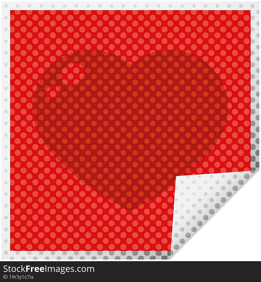 heart symbol graphic vector illustration square sticker. heart symbol graphic vector illustration square sticker