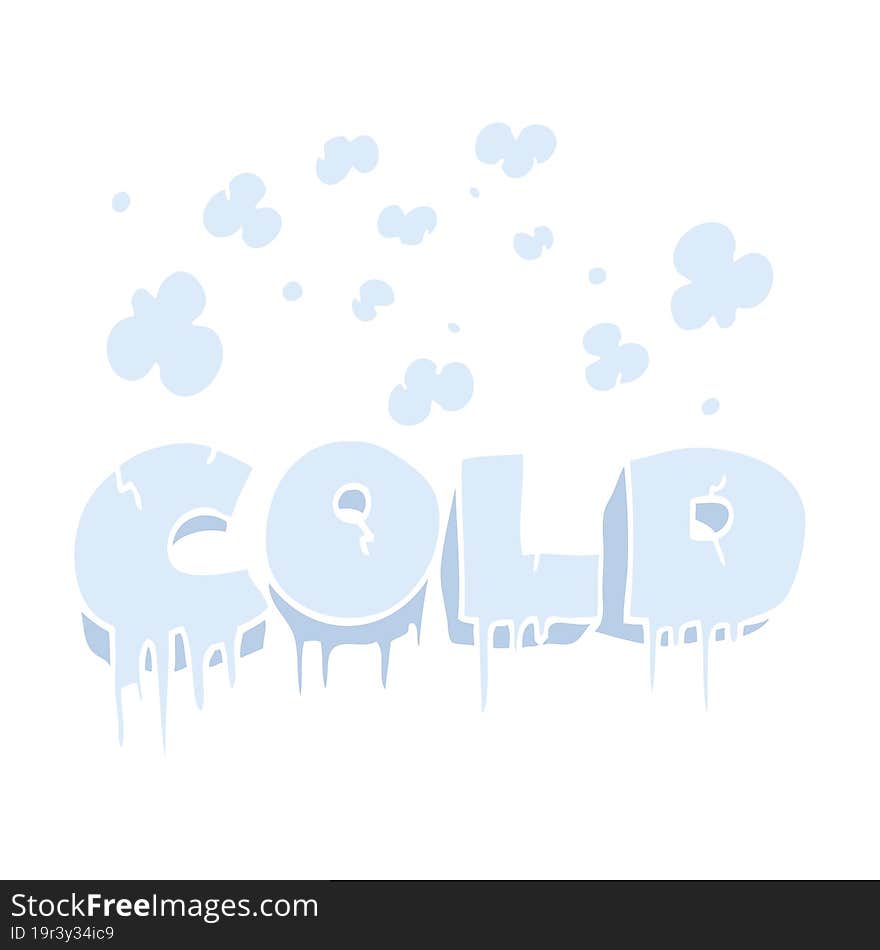 flat color illustration of cold text symbol. flat color illustration of cold text symbol