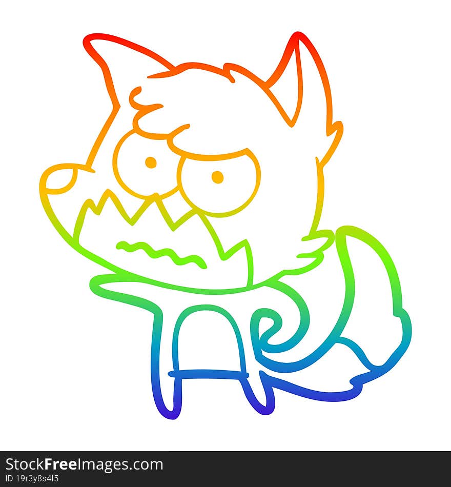 rainbow gradient line drawing cartoon annoyed fox