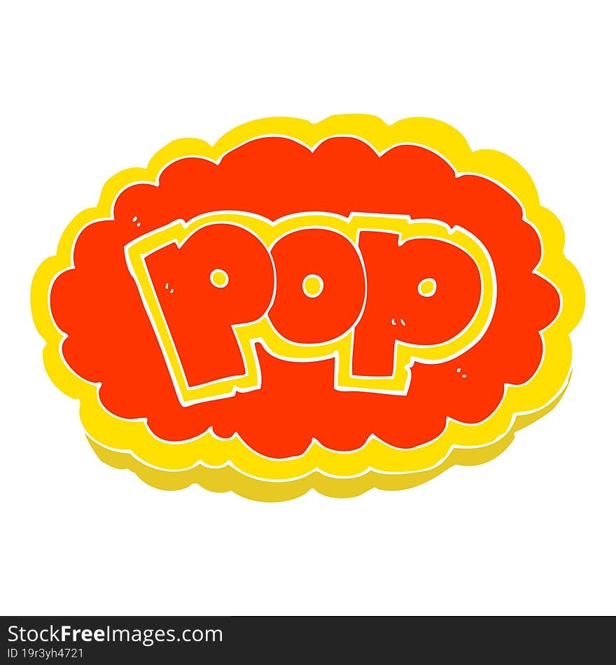 flat color illustration of a cartoon POP symbol