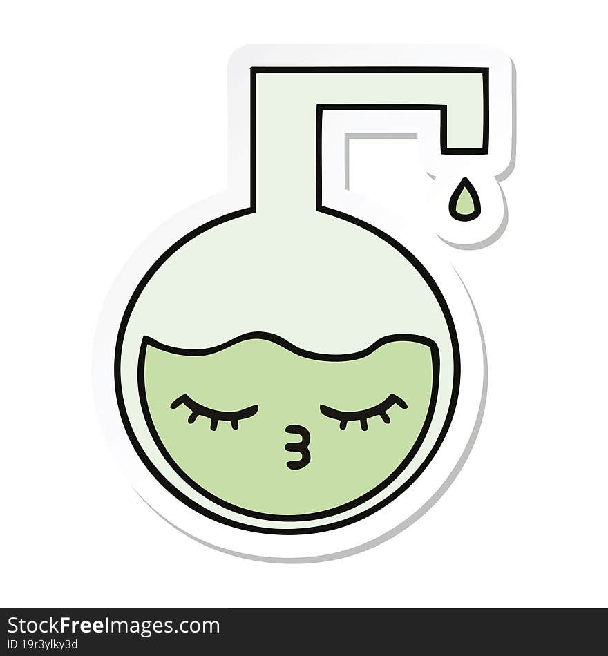 Sticker Of A Cute Cartoon Science Experiment