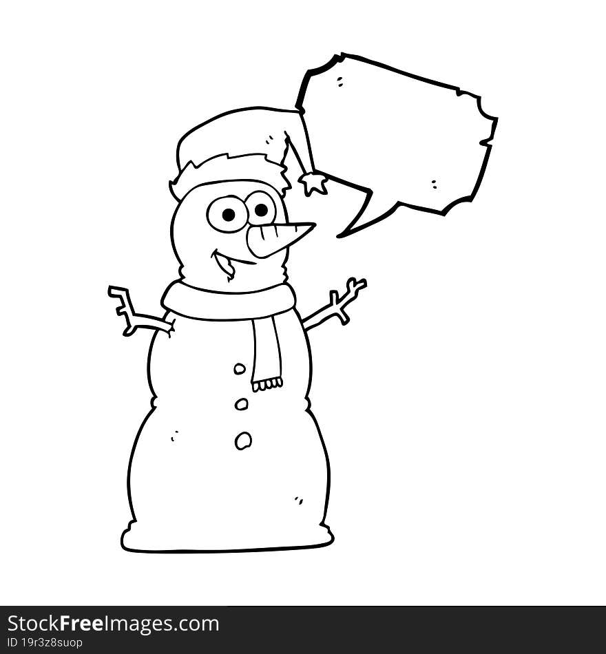 Speech Bubble Cartoon Snowman