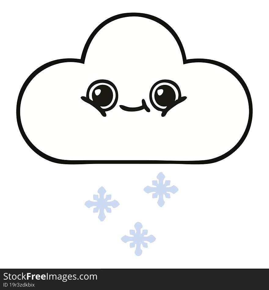 cute cartoon of a snow cloud. cute cartoon of a snow cloud