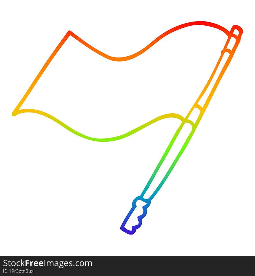 Rainbow Gradient Line Drawing Cartoon Flag