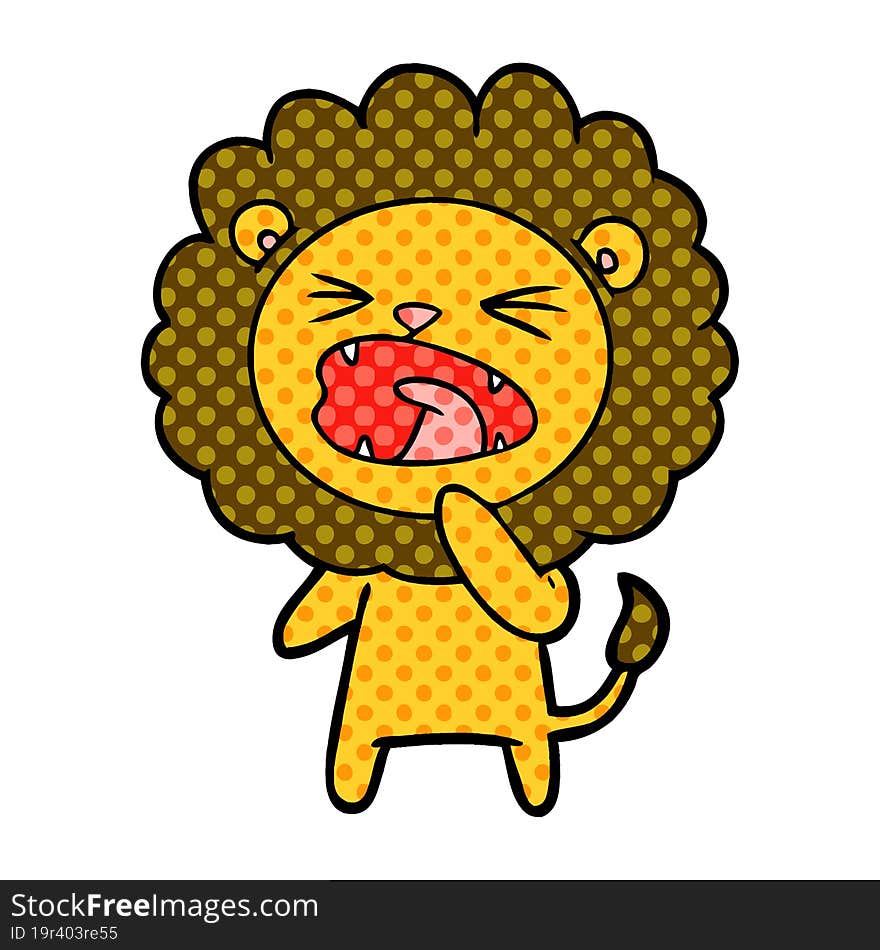 cartoon angry lion. cartoon angry lion