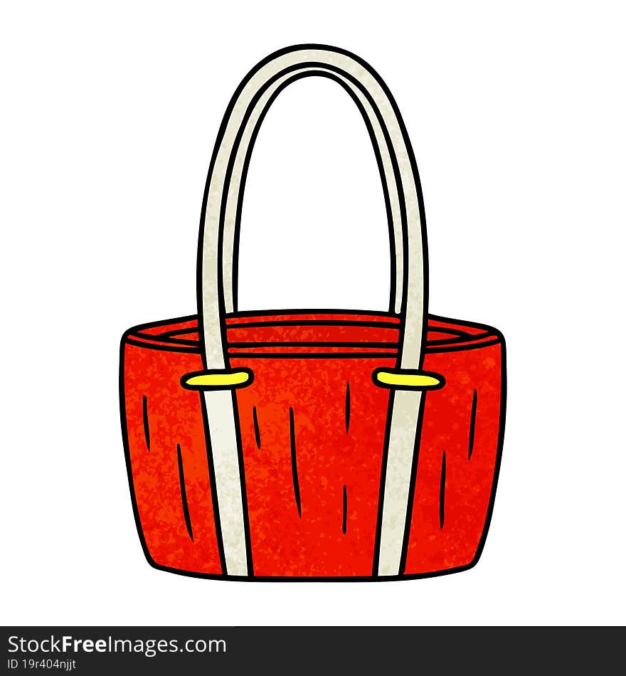 textured cartoon doodle of a red big bag