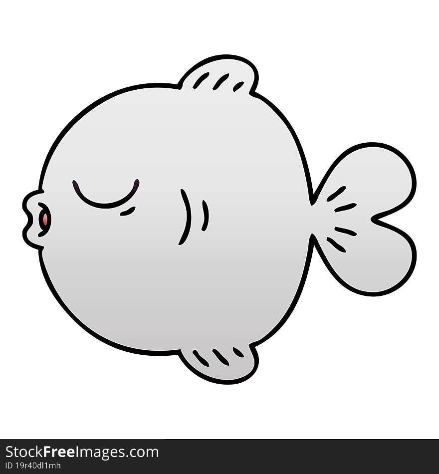 Quirky Gradient Shaded Cartoon Fish