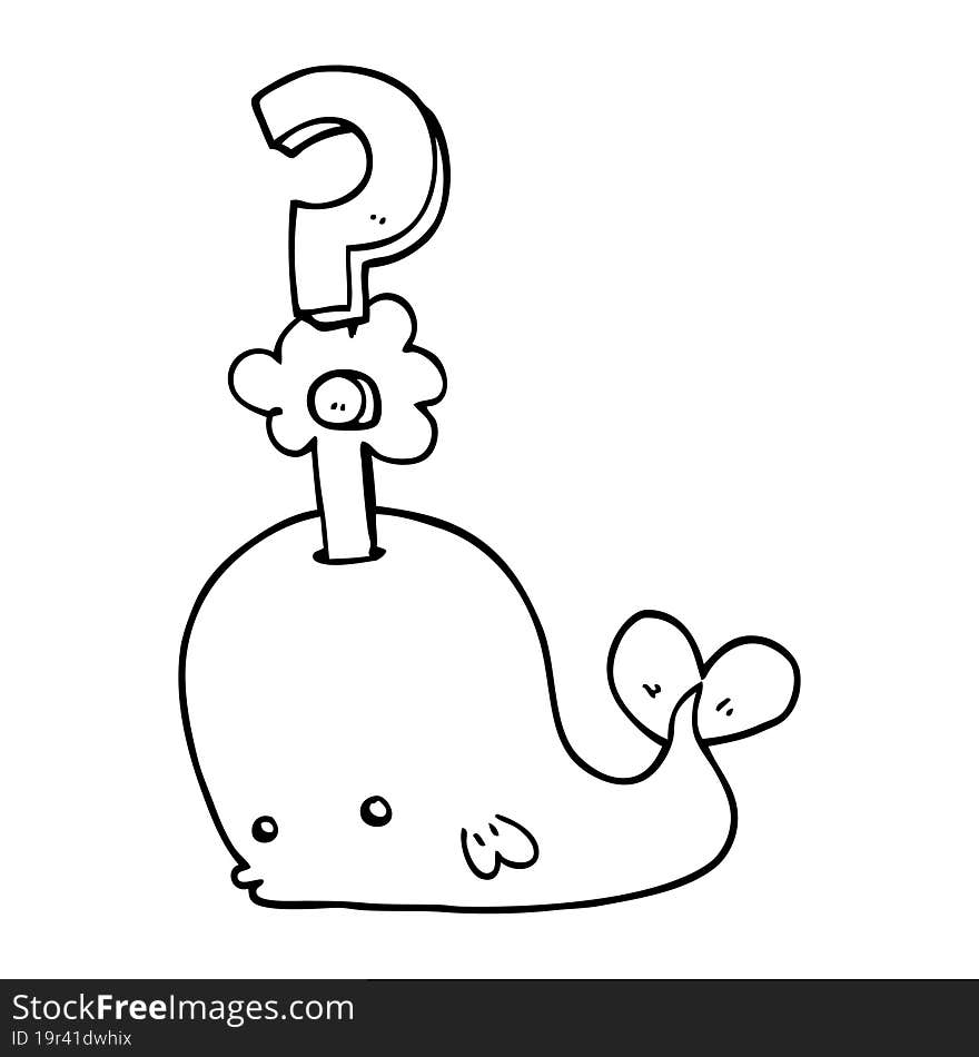 Cartoon Curious Whale