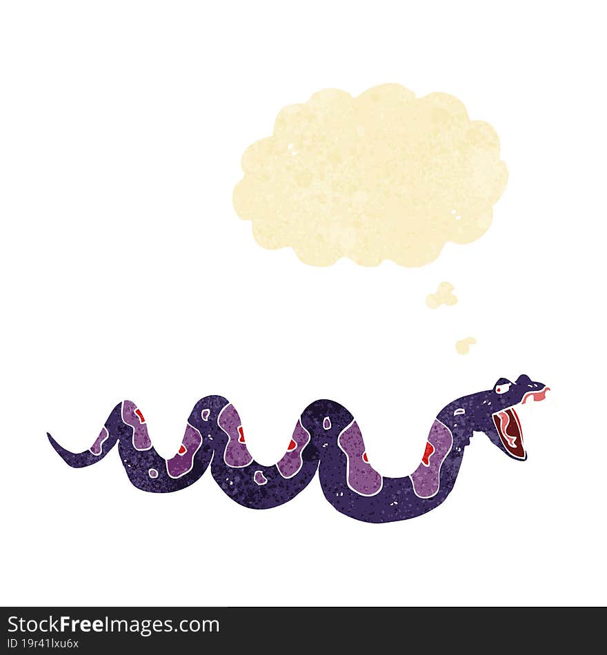 cartoon poisonous snake with thought bubble