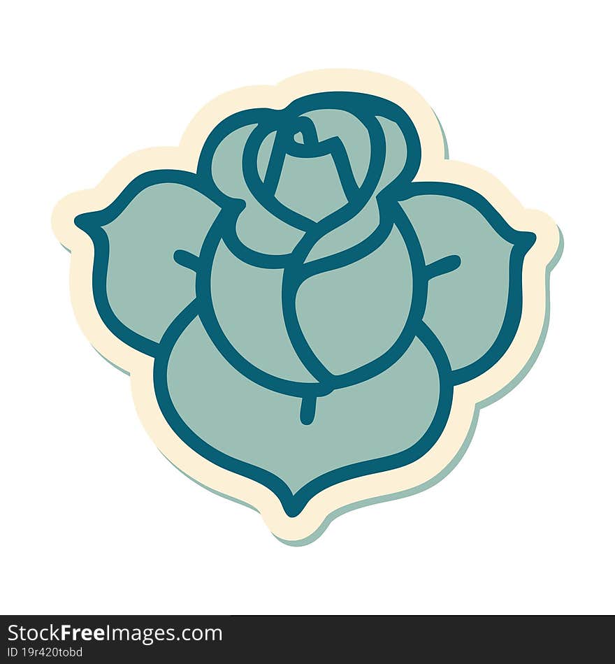 tattoo style sticker of a flower