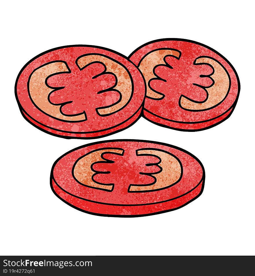 sliced tomatoes cartoon. sliced tomatoes cartoon