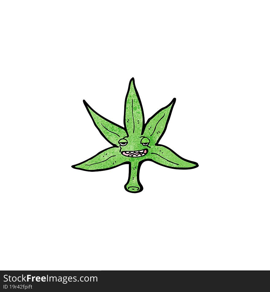 cartoon marijuana leaf