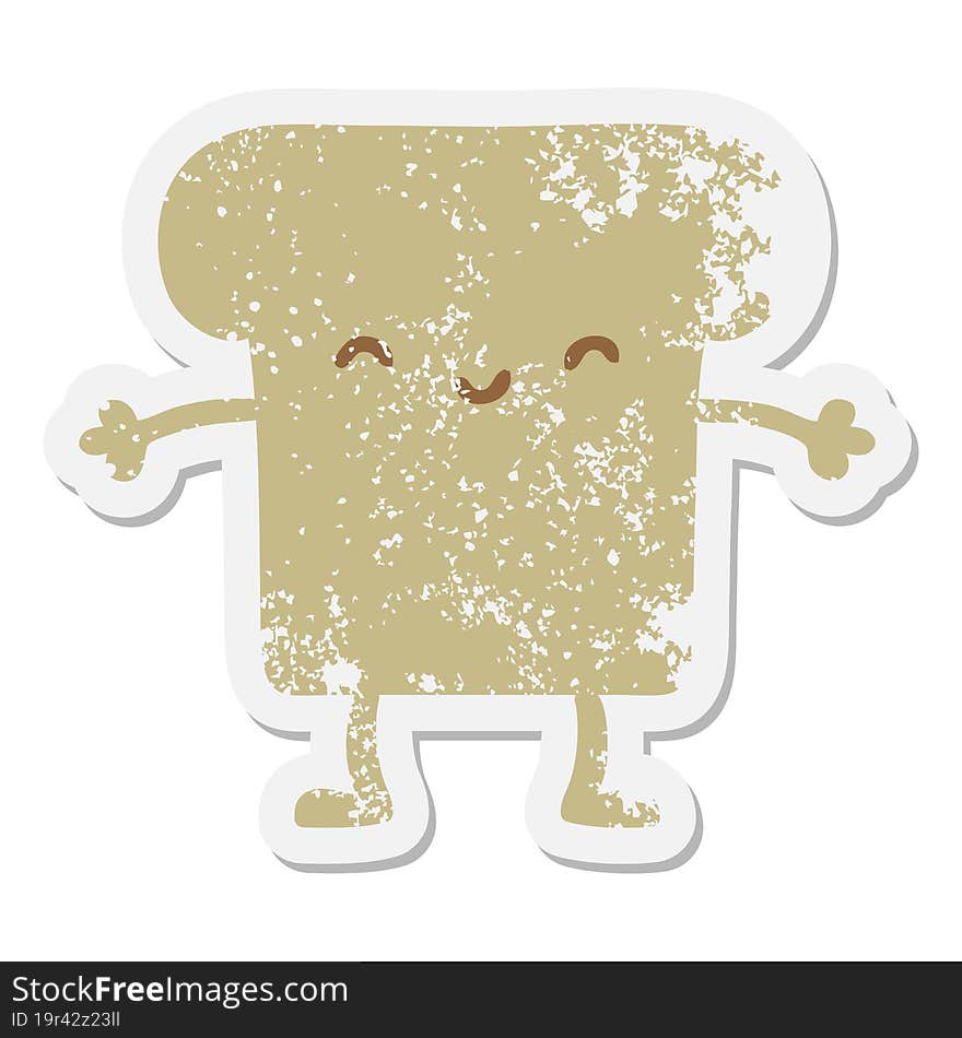 slice of wholegrain bread grunge sticker