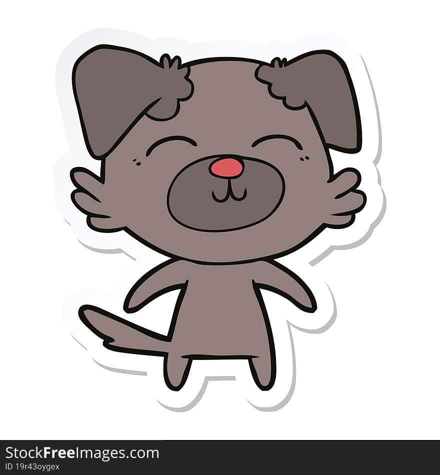 sticker of a cartoon dog