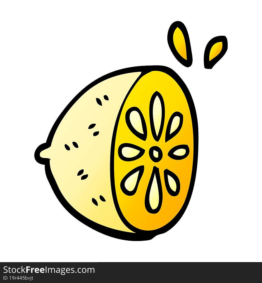 cartoon doodle lemon fruit