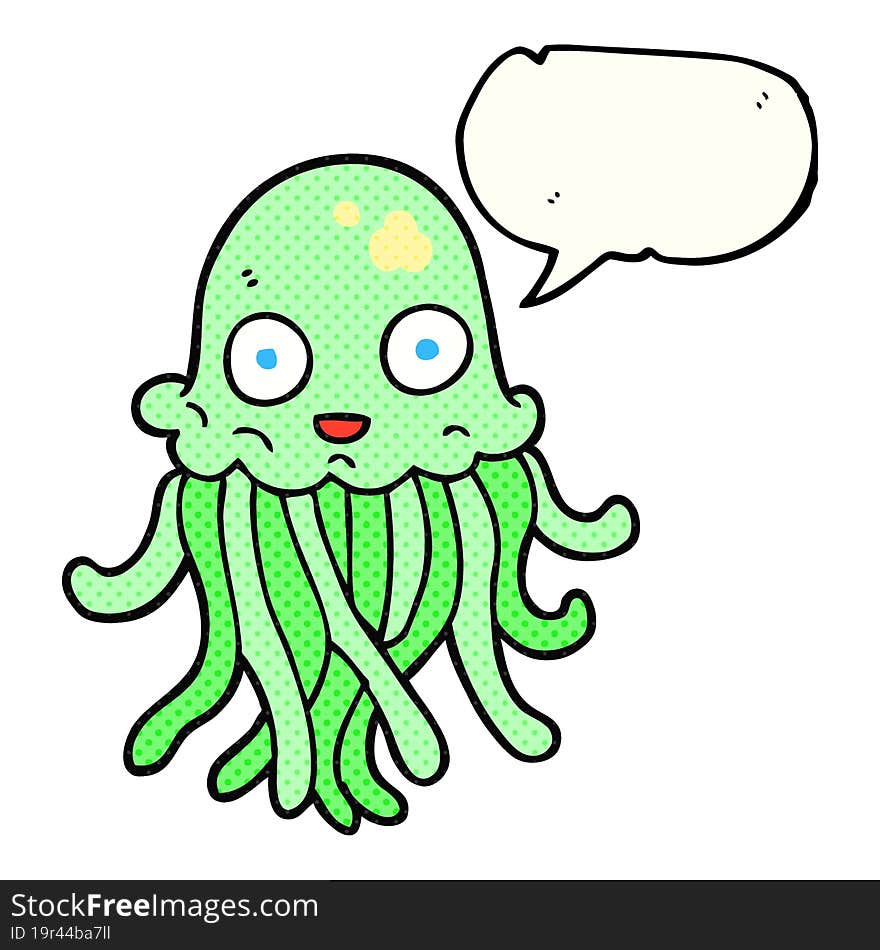 Comic Book Speech Bubble Cartoon Octopus