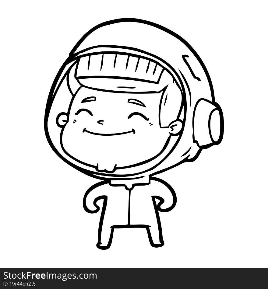 happy cartoon astronaut. happy cartoon astronaut