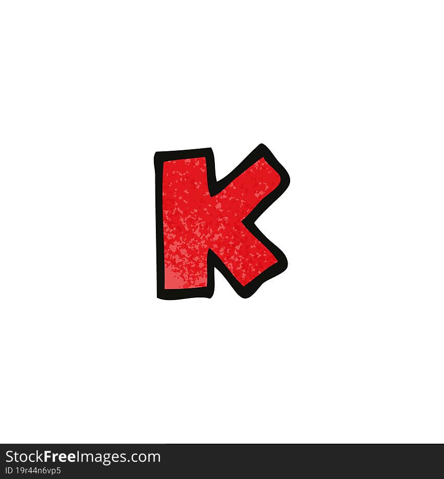 Cartoon Doodle Letter K