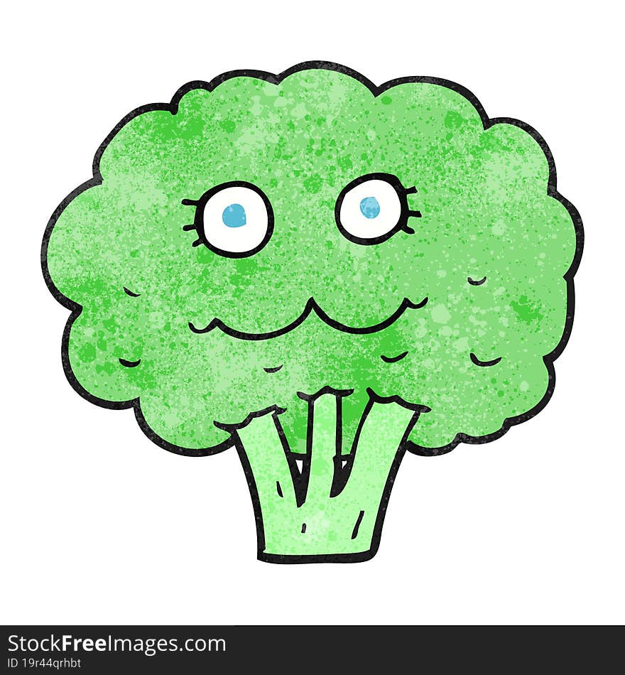 freehand textured cartoon broccoli