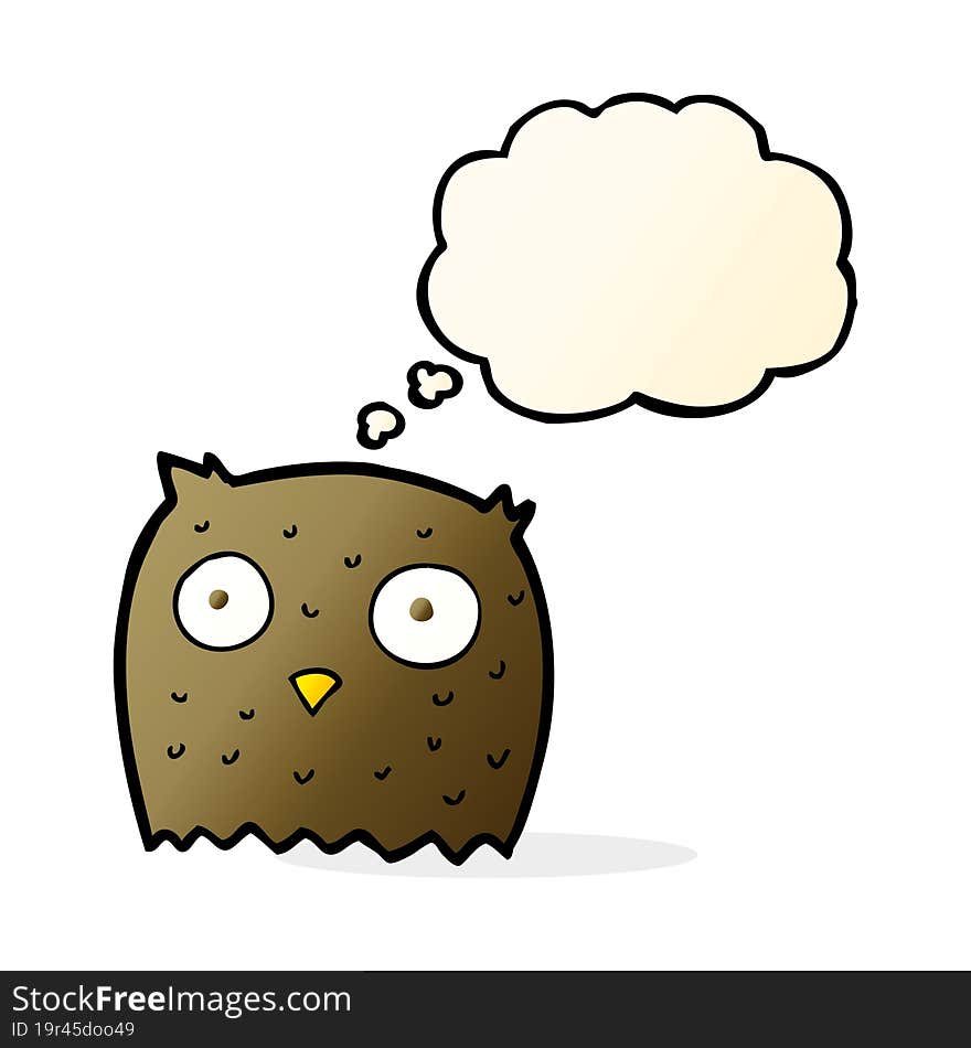 Cartoon Owl With Thought Bubble