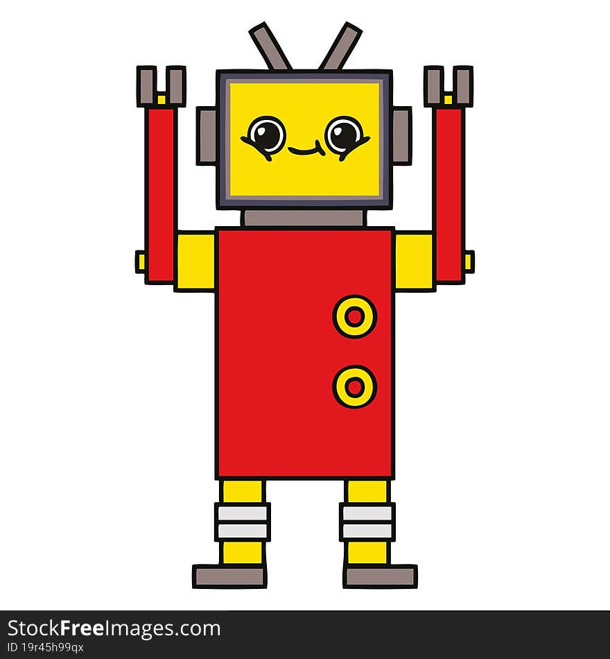 cute cartoon of a robot. cute cartoon of a robot