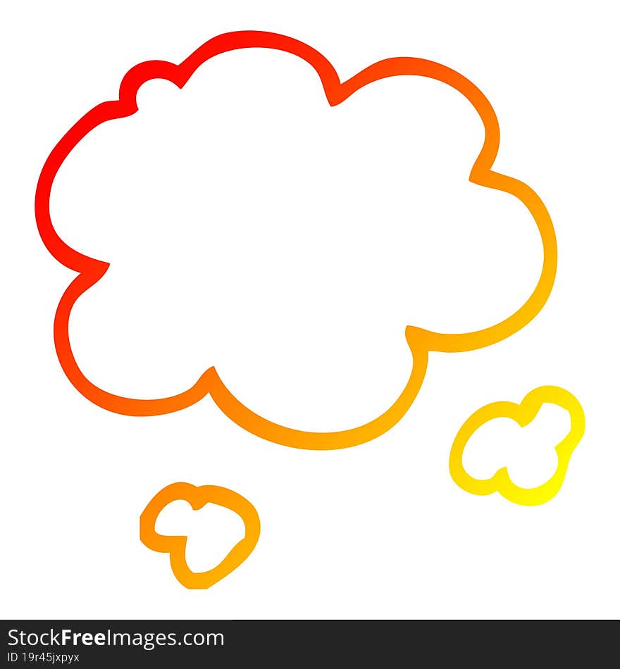 warm gradient line drawing cartoon cloud