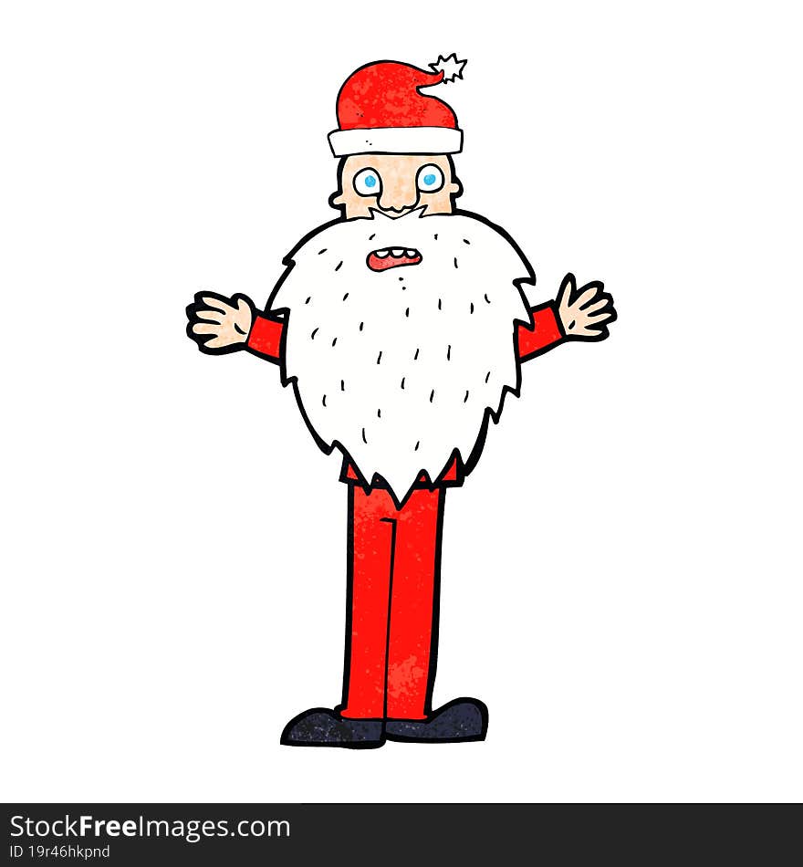 cartoon worried santa claus