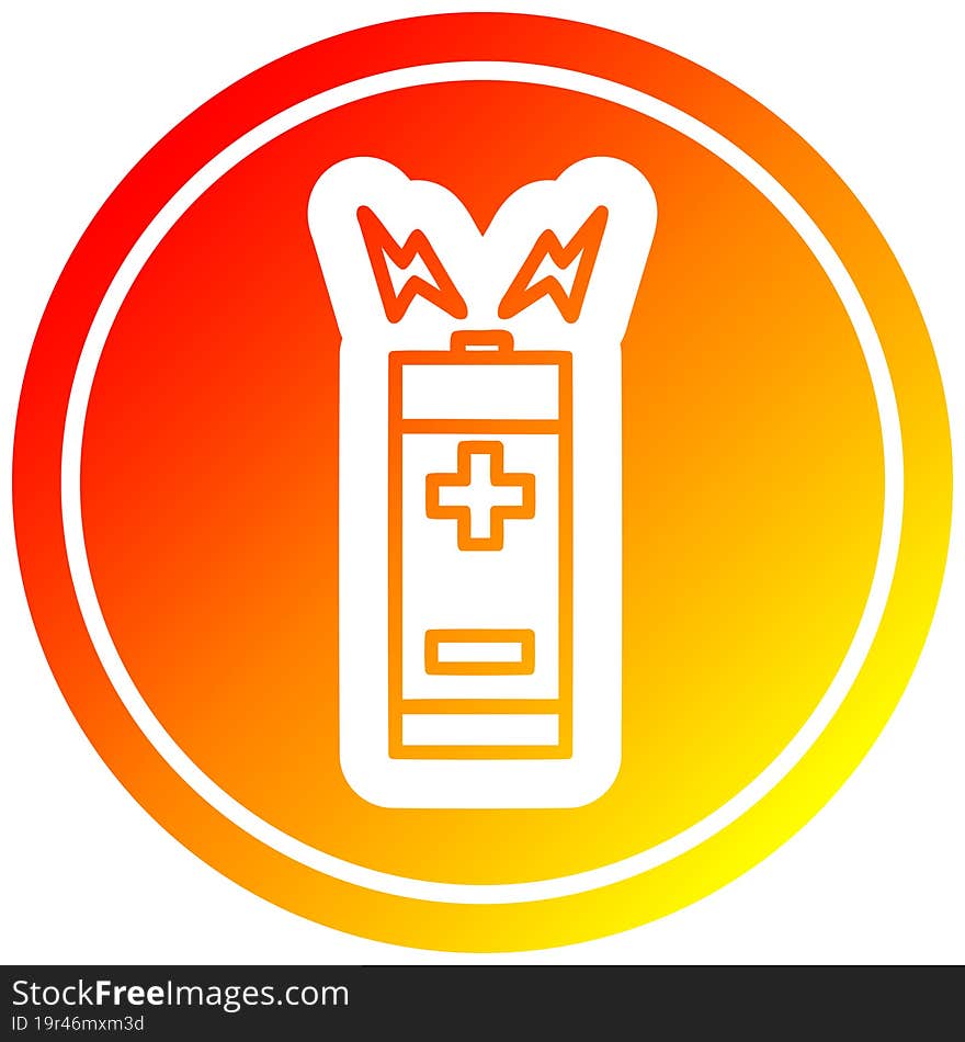 battery circular in hot gradient spectrum