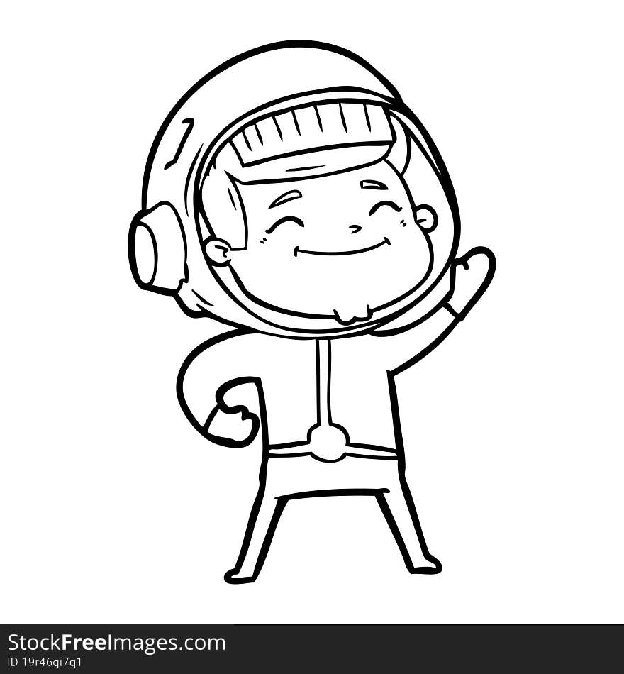 happy cartoon astronaut. happy cartoon astronaut