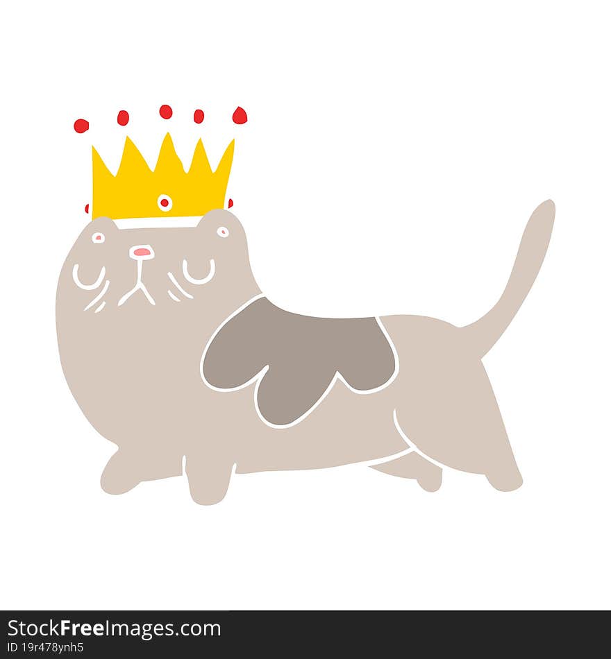 Flat Color Style Cartoon Arrogant Cat